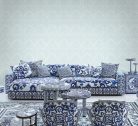 Emiliana Parati Dolce&Gabbana vlies, vinyl anyagú, kék, fehér színű, barokk, Modern tapéta
