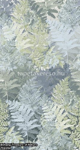 Behang Expresse Treasure of Nature vlies anyagú szürke, zöld színű leveles modern, natural poszter