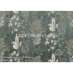   Behang Expresse Treasure of Nature vlies anyagú szürke, zöld, barna színű leveles modern, natural poszter