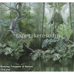   Behang Expresse Treasure of Nature vlies anyagú zöld, szürke színű leveles modern, natural poszter