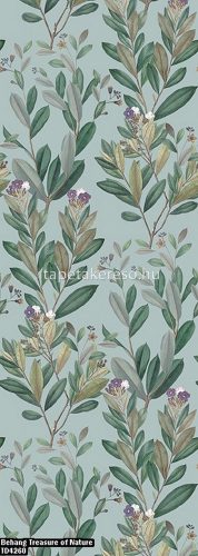 Behang Expresse Treasure of Nature vlies anyagú kék, zöld, lila színű virágos, növényes modern, natural poszter