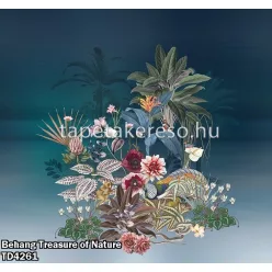   Behang Expresse Treasure of Nature vlies anyagú türkiz, rózsaszín, zöld, barna színű virágos, növényes modern, natural poszter