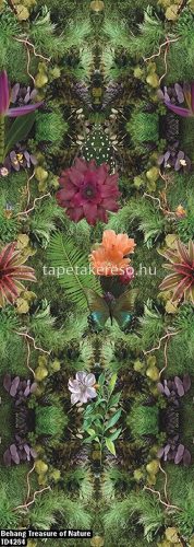 Behang Expresse Treasure of Nature vlies anyagú zöld, lila, barna, barack színű virágos, növényes modern, natural poszter