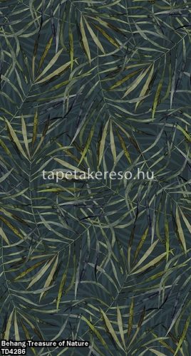 Behang Expresse Treasure of Nature vlies anyagú fekete, zöld, barna színű leveles modern, natural poszter