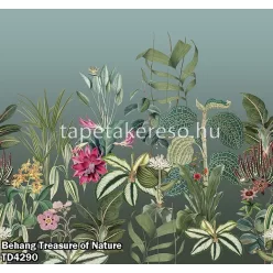   Behang Expresse Treasure of Nature vlies anyagú zöld, fehér, rózsaszín színű virágos, növényes modern, natural poszter