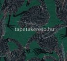 Khroma Terra vlies anyagú fekete, zöld színű madaras modern tapéta