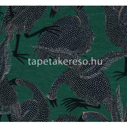   Khroma Terra vlies anyagú fekete, zöld színű madaras modern tapéta