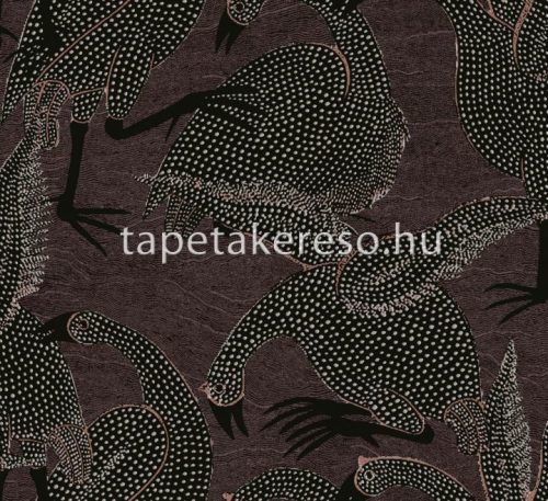 Khroma Terra vlies anyagú barna, fekete színű madaras modern tapéta