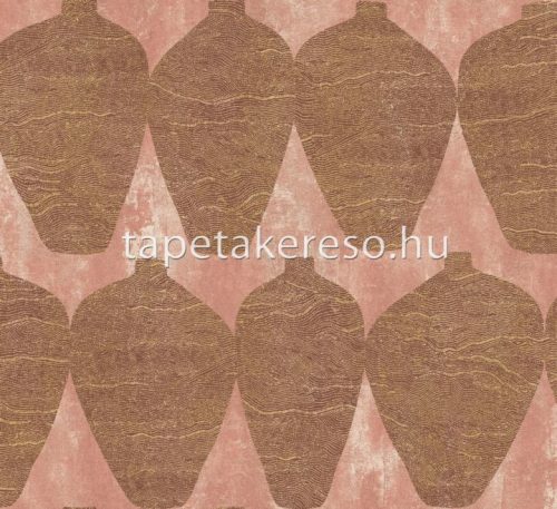 Khroma Terra vlies anyagú mályva, barna színű váza modern tapéta