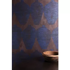   Khroma Terra vlies anyagú barna, kék színű váza modern tapéta