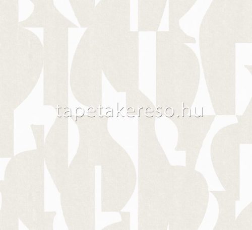 Khroma Terra vlies anyagú beige, fehér színű absztrakt, geometriai modern tapéta