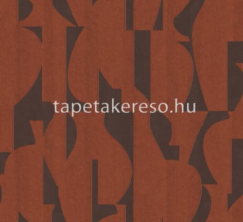 Khroma Terra vlies anyagú barna, rozsdabarna, csillámos színű absztrakt, geometriai modern tapéta
