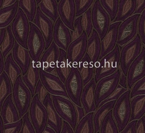 Khroma Terra vlies anyagú barna, bordó színű leveles modern tapéta
