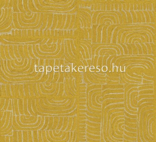 Khroma Terra vlies anyagú sárga, fehér színű absztrakt, geometriai modern tapéta