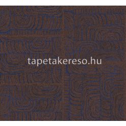   Khroma Terra vlies anyagú barna, kék színű absztrakt, geometriai modern tapéta