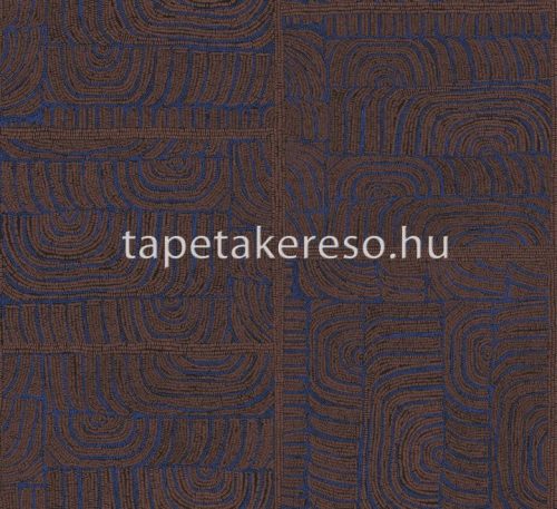 Khroma Terra vlies anyagú barna, kék színű absztrakt, geometriai modern tapéta