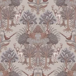   Design ID Tapestry vlies, vinyl anyagú szürke, barna színű állatos, fás modern tapéta