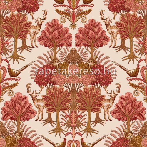 Design ID Tapestry vlies, vinyl anyagú beige, barna, terrakotta színű állatos, fás modern tapéta