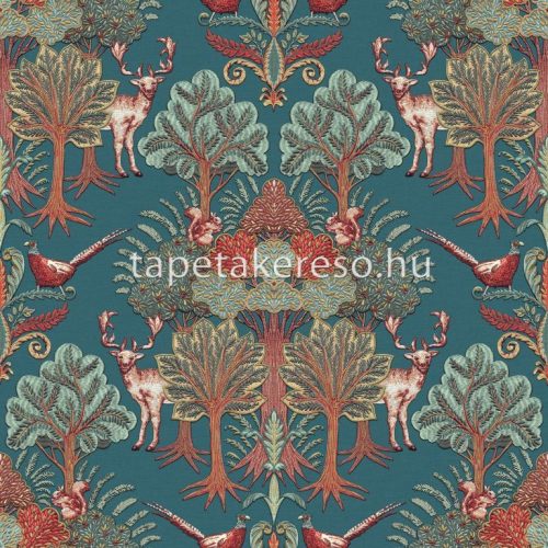 Design ID Tapestry vlies, vinyl anyagú zöld, barna, terrakotta színű állatos, fás modern tapéta