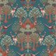 Design ID Tapestry vlies, vinyl anyagú zöld, barna, terrakotta színű állatos, fás modern tapéta