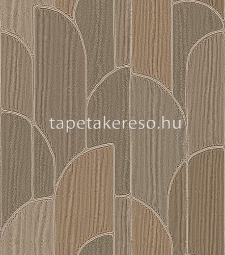 Design ID Exclusive Threads vlies, vinyl anyagú barna, keki színű geometriai modern tapéta