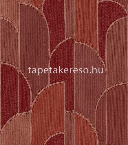 Design ID Exclusive Threads vlies, vinyl anyagú bordó, terrakotta színű geometriai modern tapéta