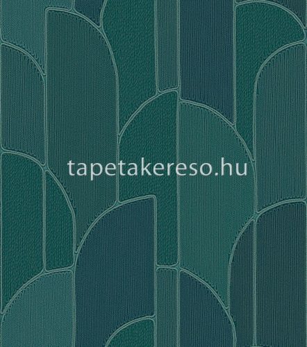 Design ID Exclusive Threads vlies, vinyl anyagú kék, zöld színű geometriai modern tapéta