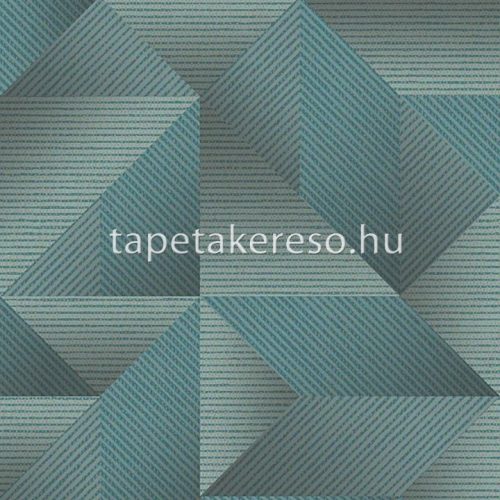 Design ID Exclusive Threads vlies, vinyl anyagú szürke, türkiz színű 3d, geometriai modern tapéta