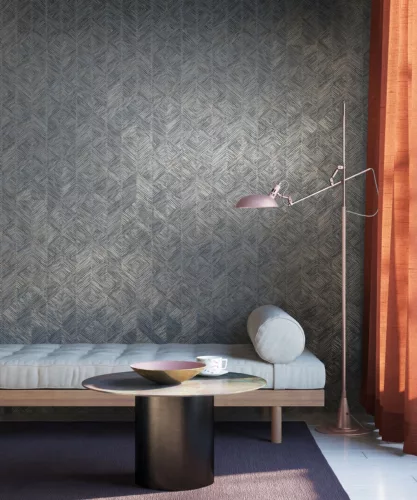 Khroma Tribute vlies anyagú kék, beige színű geometriai modern tapéta