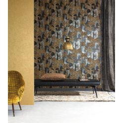   Khroma Tribute vlies anyagú barna, fekete, ezüst színű etno modern tapéta