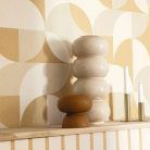 Caselio Twist vlies, vinyl anyagú, beige, barna  színű, geometriai, Modern tapéta
