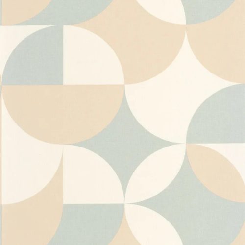 Caselio Twist vlies, vinyl anyagú, fehér, kék, barack színű, geometriai, Modern tapéta