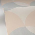 Caselio Twist vlies, vinyl anyagú, fehér, kék, barack színű, geometriai, Modern tapéta