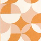 Caselio Twist vlies, vinyl anyagú, fehér, barack, narancssárga színű, geometriai, Modern tapéta