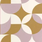 Caselio Twist vlies, vinyl anyagú, mustársárga, lila, fehér színű, geometriai, Modern tapéta