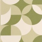 Caselio Twist vlies, vinyl anyagú, beige, zöld színű, geometriai, Modern tapéta