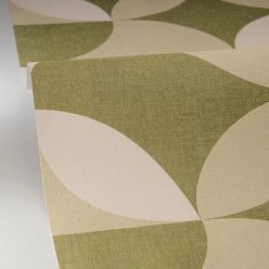   Caselio Twist vlies, vinyl anyagú, beige, zöld színű, geometriai, Modern tapéta