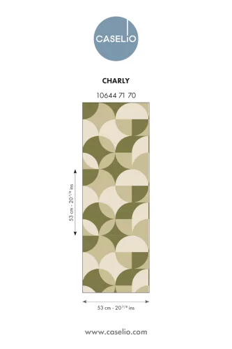 Caselio Twist vlies, vinyl anyagú, beige, zöld színű, geometriai, Modern tapéta