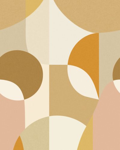 Caselio Twist vlies anyagú, barna, beige, narancssárga színű, geometriai, Modern panel