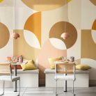 Caselio Twist vlies anyagú, barna, beige, narancssárga színű, geometriai, Modern panel