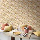 Caselio Twist vlies, vinyl anyagú, fehér, barna, beige színű, virágos, Modern tapéta