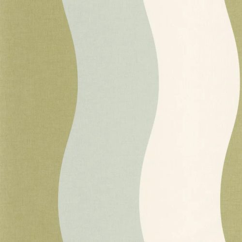 Caselio Twist vlies, vinyl anyagú, kék, zöld, fehér színű, csíkos, hullámos, Modern tapéta