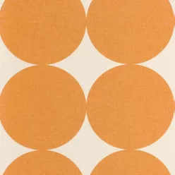   Caselio Twist vlies, vinyl anyagú, narancssárga, fehér színű, körös, pöttyös, Modern tapéta