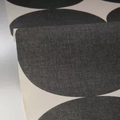   Caselio Twist vlies, vinyl anyagú, fekete, beige színű, körös, pöttyös, Modern tapéta