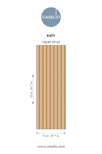 Caselio Twist vlies, vinyl anyagú, narancssárga, barack színű, csíkos, Modern tapéta