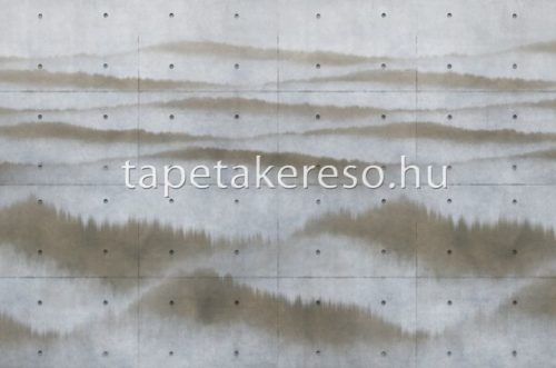 ICH Panorama vlies anyagú barna, szürke színű betonhatású, hegyvidék modern tapéta