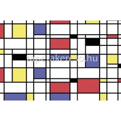   ICH Panorama vlies anyagú fekete, fehér, piros, kék, sárga színű geometriai modern tapéta