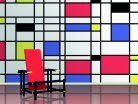 ICH Panorama vlies anyagú fekete, fehér, piros, kék, sárga színű geometriai modern tapéta