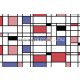 ICH Panorama vlies anyagú fekete, fehér, piros, kék, rózsaszín színű geometriai modern tapéta