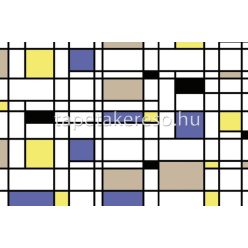   ICH Panorama vlies anyagú fekete, fehér, sárga, kék, barna színű geometriai modern tapéta